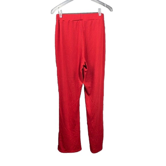 3pc Lounge Set Maroon Wide Pant Crop Top Open Front Cardigan SZ L NWOT Comfort - Picture 6 of 10